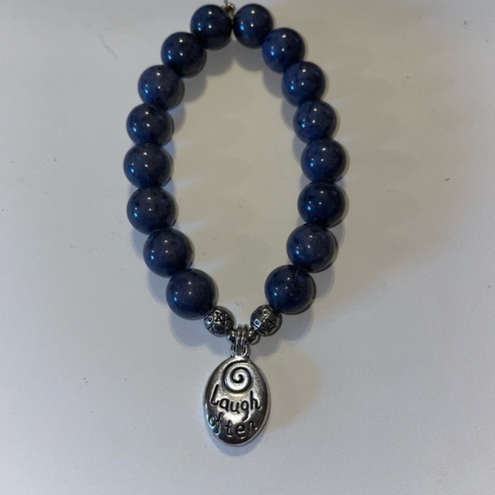 Larvikite “LOVE MUCH” Midnight Blue/Black Gemstone,Stackable, Unisex